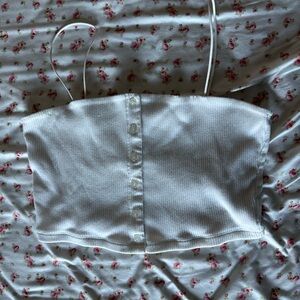 White button crop top